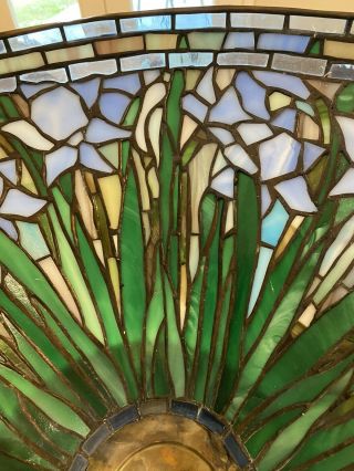 Antique Vintage Tiffany 20” Leaded Glass Lamp Shade Gorgeous “Rare”Find 5