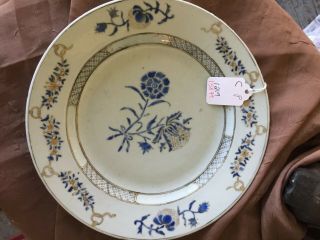 Early 19th Century Chinese Export Plate With Early Staple Repairs