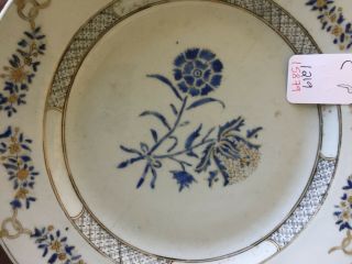 Early 19th Century Chinese export plate with early staple repairs 3