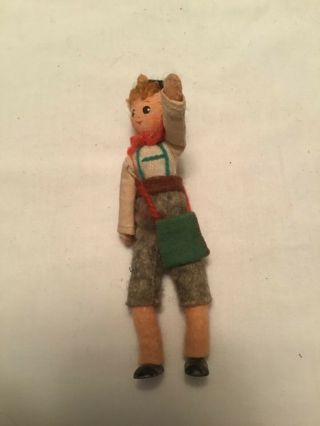Vintage toy dolls boy and girl with two sheep handmade miniture 3