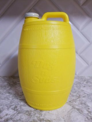 Vintage Dog - N - Suds Plastic Root Beer Barrel - 1 Gallon - Rare Yellow Color