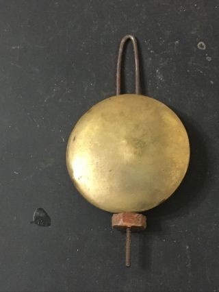 Antique 1.  4 Ounce Brass Covered Pendulum Bob From Seth Thomas Ogee Clock