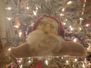 Primitive Santa Claus Doll Ornaments Bowl Fillers Christmas
