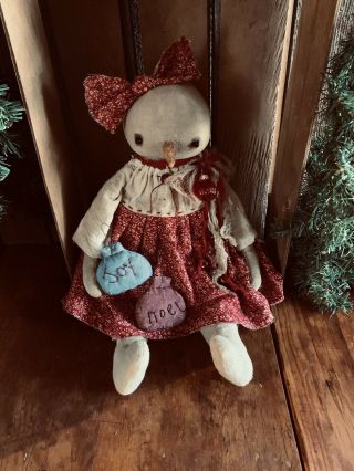 Primitive Raggedy Christmas Snowman Snow Girl Doll Ornaments Holiday Decoration