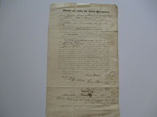 Antique American Document 19th Century Pennsylvania Large Signed Autograph 1830