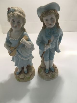 Vintage Antique German Porcelain Bisque Figurines