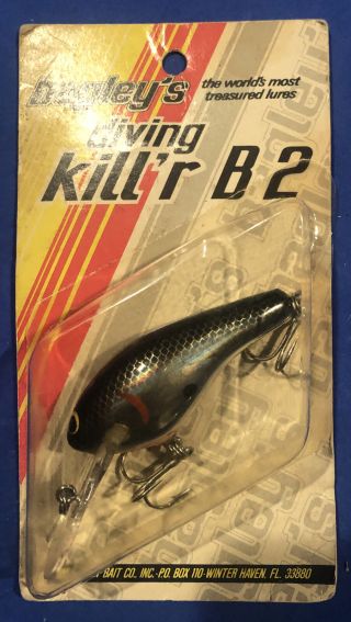 Bagley’s Diving Kill’r B2 In Package Vintage Fishing Lure