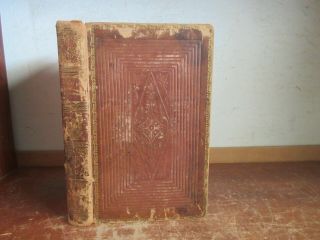 Old The Memorial Leather Book 1826 Antique Gift Winter Story Poems Tribute Night