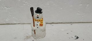 Trophy Of Wales Streets Of London Xm4 Snowman Clutching A Broom Christmas Rare