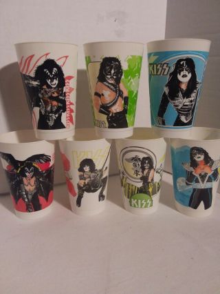 Kiss Rare Collectible Cups 1978 Majik Markets 7 Of 8 Cups From The Set