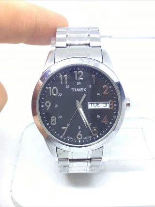 Timex Men’s T2m932 Silver Tone Black Dial Analog Watch 62