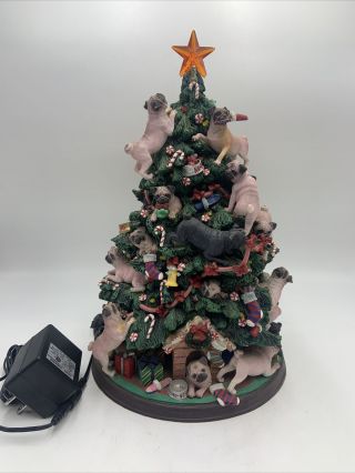 Rare Pug Dog Danbury Christmas Tree Lighted Retired Collectible