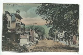 1912 - Main St. ,  Otto,  Cattaraugus County,  Ny - Antique Hand Colored Postcard