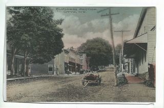 1912 - Business Section,  Otto,  Cattaraugus County,  Ny - Antique Hand Colored Postcard