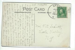 1912 - Business Section,  Otto,  Cattaraugus County,  NY - Antique Hand Colored Postcard 2
