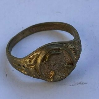 Rare Vintage Antique Wwii German Military Soldier Ring Army Authentic Look Wow