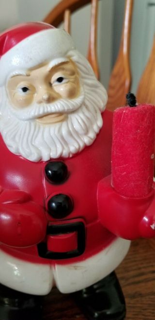 Rare Vintage Blow Mold Santa And Candle - Includes Light