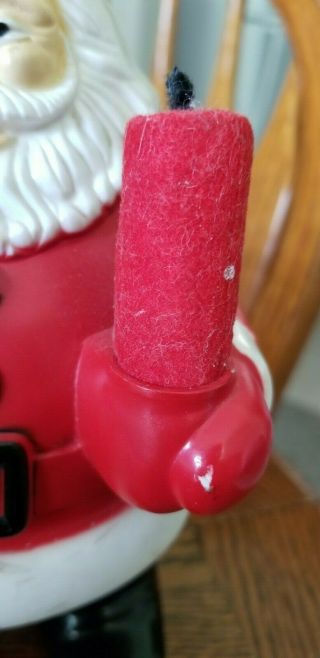 Rare Vintage Blow Mold Santa and Candle - Includes Light 2