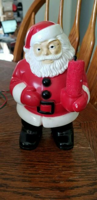 Rare Vintage Blow Mold Santa and Candle - Includes Light 3