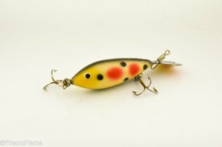 Vintage Whopper Stopper Antique Fishing Lure Strawberry Spot Rs5