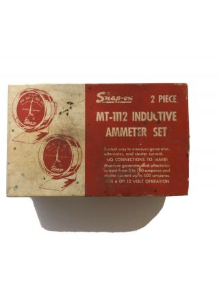 2 Pc Snap On Tool Inductive Ammeter Set Starter Alternator Current Mt - 1112