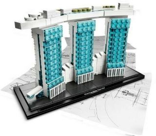 Lego Architecture 21021 Marina Bay Sands Including Rare Name Tile