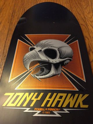 RARE TONY HAWK POWELL PERALTA BONES BRIGADE SERIES 4 BLACK STAIN SKATEBOARD 3