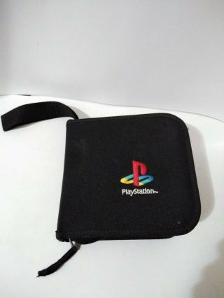 Rare Vintage Playstation Ps1 Logo Black Cd Video 20 Disc Game Case Holder