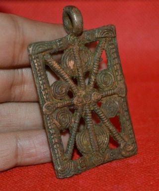 Authentic Ancient Viking Bronze Amulet Pendant 100 - 300 Ad Scythians / Celtic