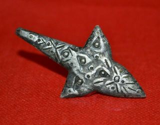 Rare Ancient Viking Pendant Norse Silvered Bronze Thor Hammer Axe Amulet