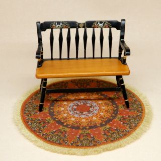 Vintage Hand Painted Bench Artisan Dollhouse Miniature 1:12