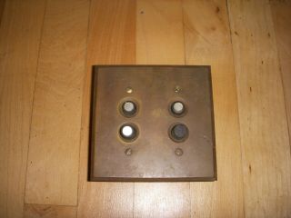 Antique Double Push Button On Off Light Switch With Brass Cover Plate
