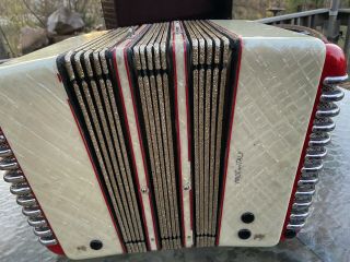 Rare Vintage Crown Concertina Squeeze Box Button Accordion Plays Great 5