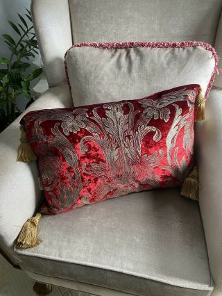 French Baroque Pillow Silver France Renaissance Design Red Gold Antique Ins
