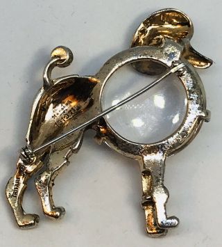 Large Rare TRIFARI Alfred Philippe Sterling Lucite JELLY BELLY Big Poodle Pin 5
