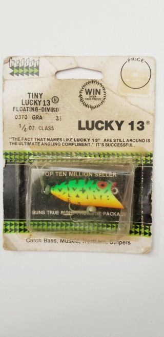 ‼check This One Out‼ Vintage Heddon Nos Tiny Lucky 13 Gra Pattern Lure