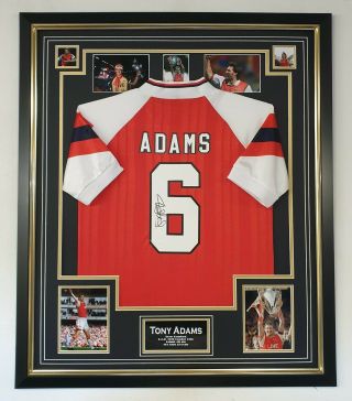 Rare Tony Adams Signed Shirt Autographed Jersey Display With Certificate