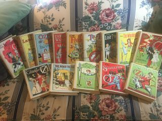 Wizard Of Oz Frank Baum Rare Complete Set Of 14 White Edition Books 1960 