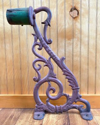 Rare Antique Cast Iron Industrial Dietz No.  3 Street Lamp Lantern Bracket 19 "