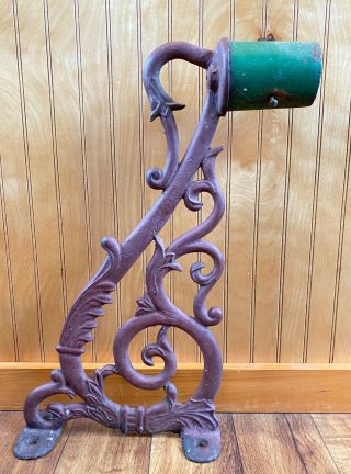 Rare Antique Cast Iron Industrial Dietz No.  3 Street Lamp Lantern Bracket 19 
