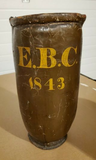 Rare 1843 Northeastern Leather Fire Bucket E.  B.  C.  York?