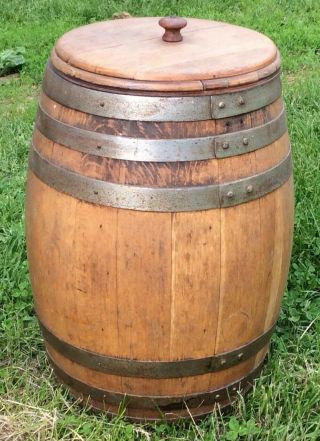 Rare Antique Wooden 24 " Tall 1910s Pre Prohibition Vtg Beer Barrel Keg Dispenser