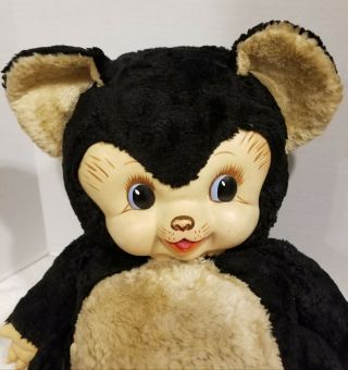 Vintage Rushton Rubber Face Chubby Tubby Doll Panda Bear Toy 17” RARE 2