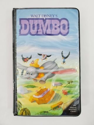Rare Walt Disney Dumbo Vhs Black Diamond Classics Pink Case 24