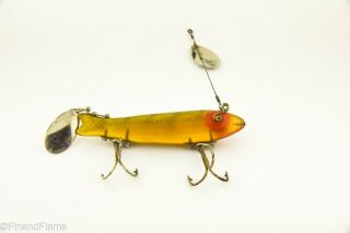 Vintage Heddon Dowagiac Spook Minnow Antique Fishing Lure Perch Scale Rs6