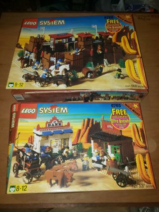 Rare Lego Western Fort Legoredo (6769) Vintage 1996 And Gold City Junction (6765)