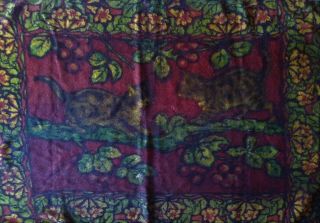 Antique Chase Horse Hair Blanket Carriage Sleigh Buggy Lap Robe Bobcats Lynx Cat 2