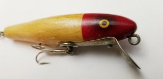 Old Wooden Paw Paw Lure Red Head Minnow