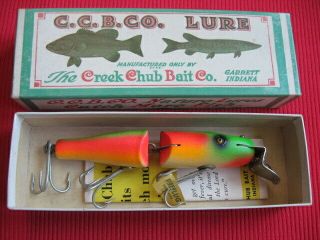 Rare Vintage Creek Chub Pikie 5531 Rainbow Fireplug Fishing Lure W/tag - Nib