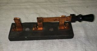 Antique Copper Throw Switch Slate Base Frankenstein Lab Steampunk
